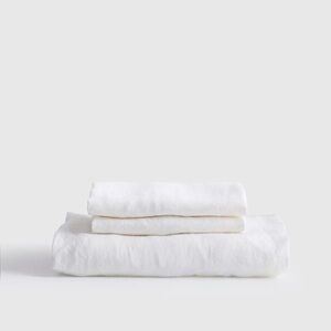 QUEEN FLAT SHEET | 100% European Linen | White {QUINCE nwot}